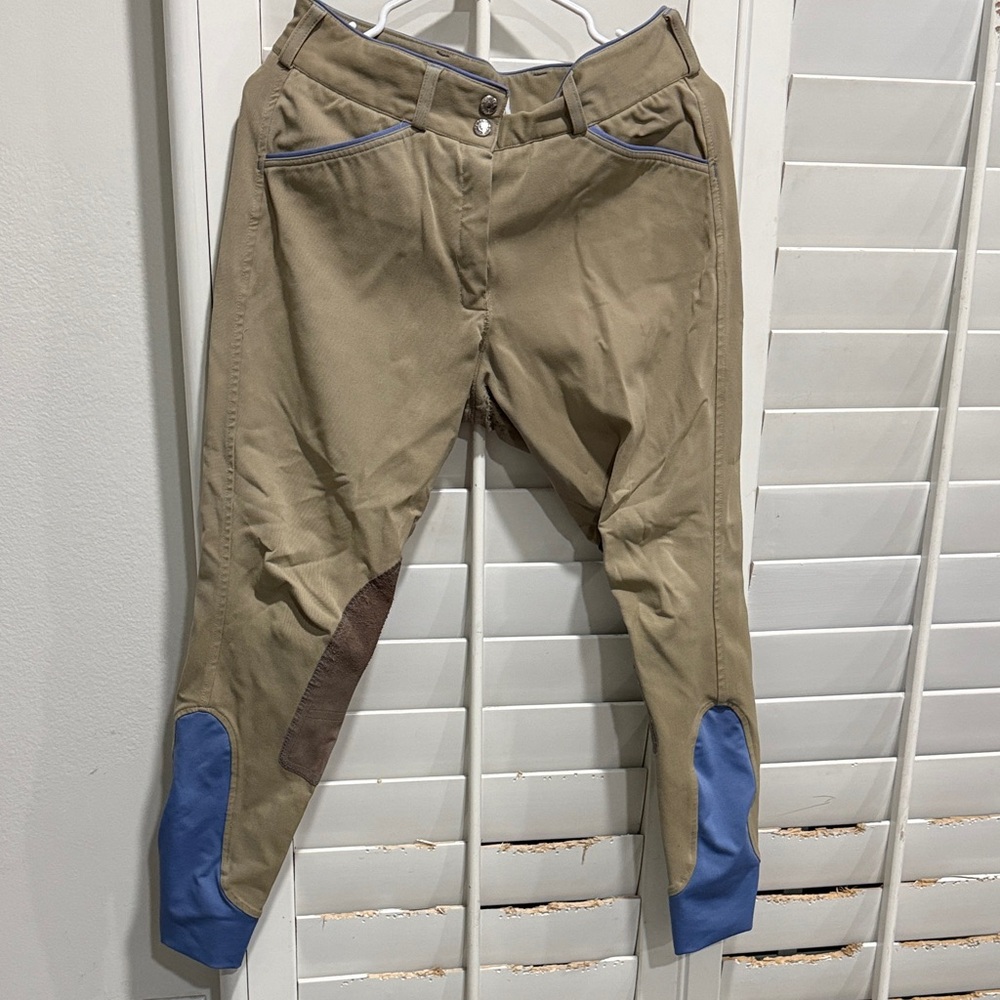 Women's Tan and Blue Chinos